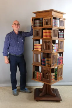Pamono Early 20th Century Revolving Bookcase, 1890s><noscript><img width=