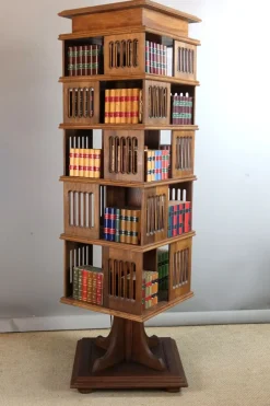 Pamono Early 20th Century Revolving Bookcase, 1890s><noscript><img width=