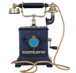 Pamono Early 20th Century Swedish Metal Telephone by Rikstelefon, 1890s> Electronics
