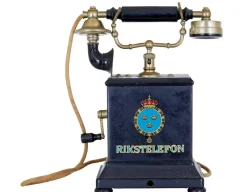 Pamono Early 20th Century Swedish Metal Telephone by Rikstelefon, 1890s><noscript><img width=