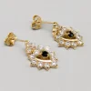 Pamono Earrings in Gold Hearts with Stones, Set of 2> Earrings