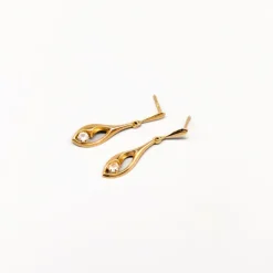 Hot Pamono Earrings in Gold with Spinels, Set of 2