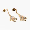Best Pamono Earrings in Gold with White Stones, Set of 2