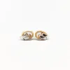Outlet Pamono Earrings in Multicolored Gold with Stones, Set of 2