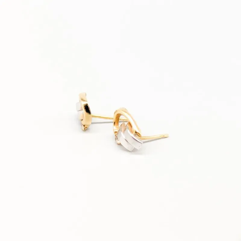 Outlet Pamono Earrings in Multicolored Gold with Stones, Set of 2