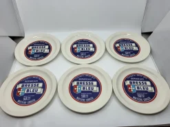 Hot Pamono Earthenware Cheese Plates from Saint Amand, France, 1970s, Set of 6