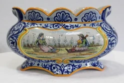 Pamono Earthenware Planter with Decoration, Early 20th Century> Planters And Jardiniere