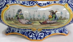 Pamono Earthenware Planter with Decoration, Early 20th Century><noscript><img width=