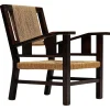 New Pamono Easy Chair in Wood and Rope by Francis Jourdain, France, 1930s