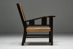 New Pamono Easy Chair in Wood and Rope by Francis Jourdain, France, 1930s