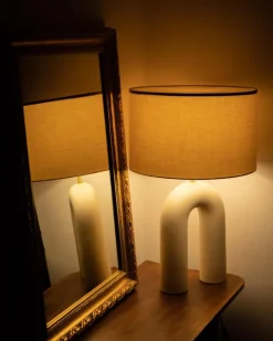Pamono Ecru Ceramic Arko Table Lamp by Simone & Marcel><noscript><img width=