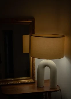 Pamono Ecru Ceramic Arko Table Lamp by Simone & Marcel><noscript><img width=