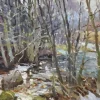 Pamono Edgars Vinters, Early Autumn, 1990, Oil on Cardboard> Impressionist