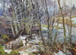 Pamono Edgars Vinters, Early Autumn, 1990, Oil on Cardboard> Impressionist