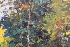 Pamono Edgars Vinters, Sunny Autumn Forest Edge, 1960s, Oil on Board><noscript><img width=