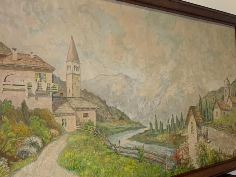 Pamono Edoardo Togni, Mountain View, 1920s, Oil on Canvas, Framed