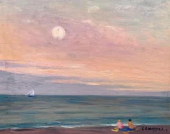 Pamono Edouard Chappel, Marina, 1930s, Oil on Panel, Framed> Painting