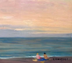 Pamono Edouard Chappel, Marina, 1930s, Oil on Panel, Framed><noscript><img width=