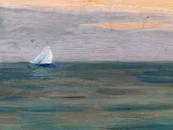 Pamono Edouard Chappel, Marina, 1930s, Oil on Panel, Framed><noscript><img width=