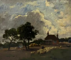 Outlet Pamono Edouard Chappel, Vers La Bergerie, 1890, Oil