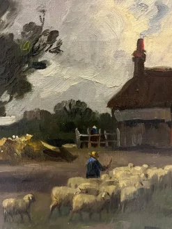 Outlet Pamono Edouard Chappel, Vers La Bergerie, 1890, Oil