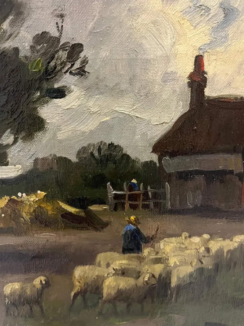 Outlet Pamono Edouard Chappel, Vers La Bergerie, 1890, Oil