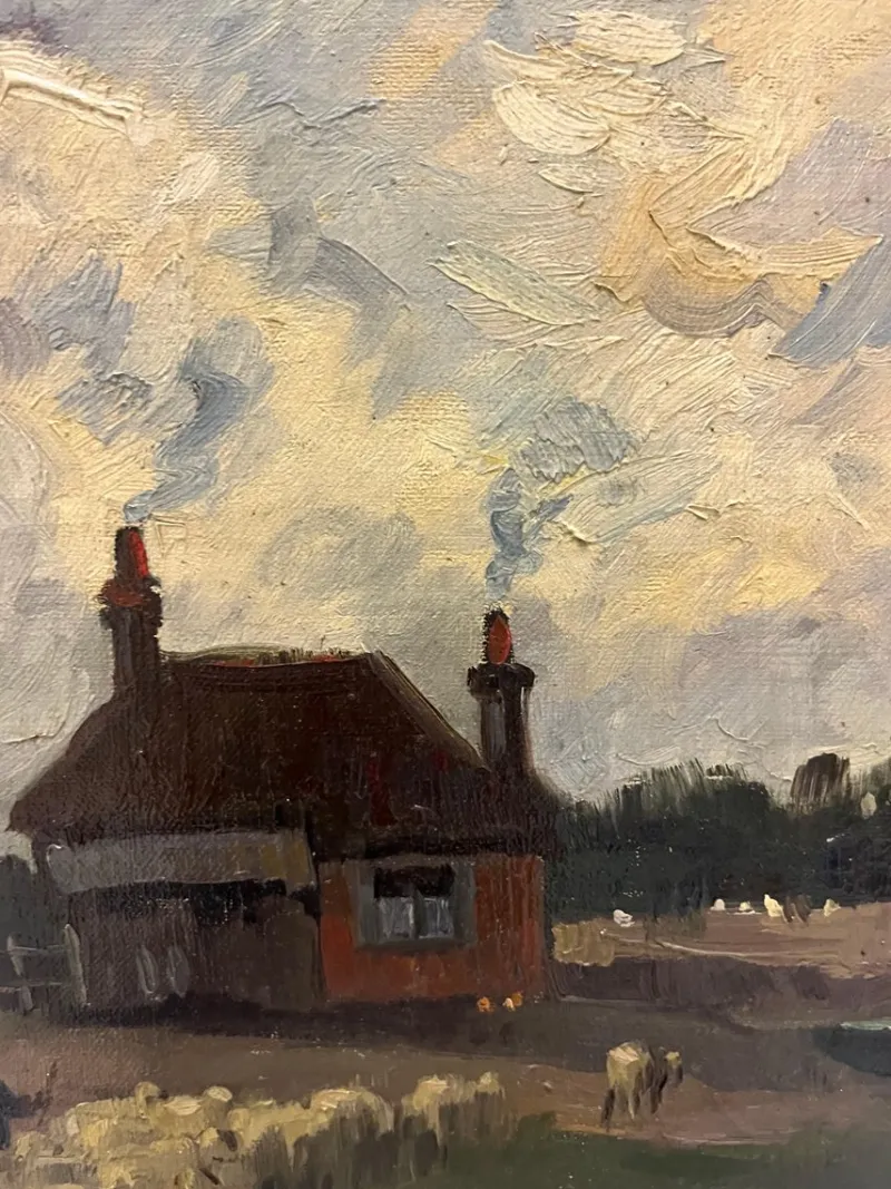 Outlet Pamono Edouard Chappel, Vers La Bergerie, 1890, Oil
