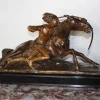 Pamono Edouard Drouot, Figure in Ambush in Front of His Horse, 1920s, Bronze> Classical|Sculpture