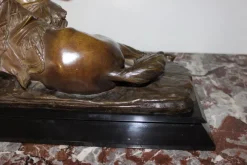 Pamono Edouard Drouot, Figure in Ambush in Front of His Horse, 1920s, Bronze> Classical|Sculpture