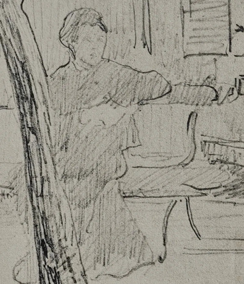 Pamono Edouard Manet, Mrs. Manet in the Garden, Lithograph