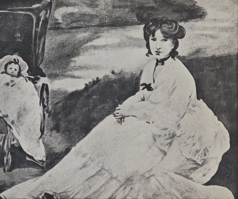 Outlet Pamono Edouard Manet, Portrait of Mrs. De Nittis in the Garden, Lithograph
