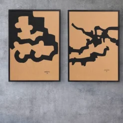 Pamono Eduardo Chillida, Compositions, Prints, 1990, Set of 2><noscript><img width=