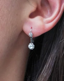 New Pamono Edwardian 0.40 Ct Diamond Earrings, Set of 2