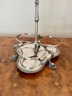 Discount Pamono Edwardian Cut Glass Decanters and Silver-Plated Stand, 1900, Set of 4