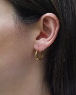 Online Pamono Edwardian Gold Hoop Earrings, Set of 2
