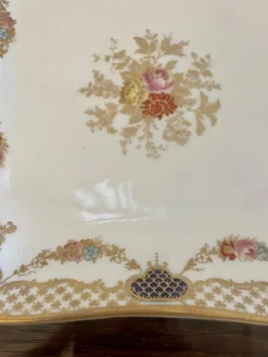 Pamono Edwardian Hand Painted Wedgwood Shaped Plates, 1900s, Set of 2><noscript><img width=