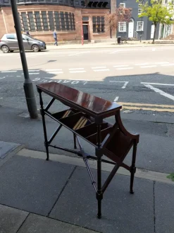 Pamono Edwardian Mahogany Library Book Trough><noscript><img width=