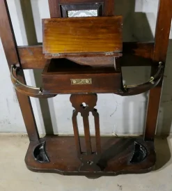 Pamono Edwardian Mirrored Hall Stand, 1890s><noscript><img width=