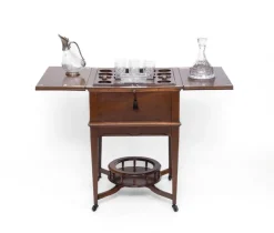 Pamono Edwardian Oak Metamorphic Rise and Fall Cocktail Drinks Cabinet, 1890s> Cabinets & Wardrobes