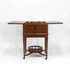 Pamono Edwardian Oak Metamorphic Rise and Fall Cocktail Drinks Cabinet, 1890s><noscript><img width=