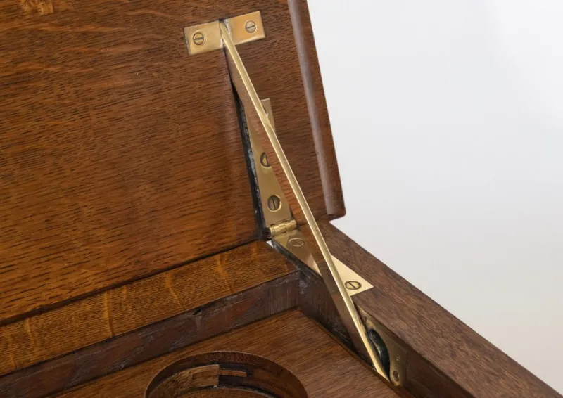 Pamono Edwardian Oak Metamorphic Rise and Fall Cocktail Drinks Cabinet, 1890s> Cabinets & Wardrobes