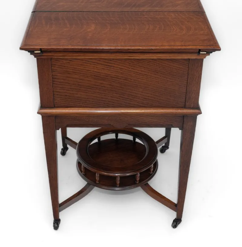 Pamono Edwardian Oak Metamorphic Rise and Fall Cocktail Drinks Cabinet, 1890s> Cabinets & Wardrobes
