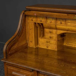 New Pamono Edwardian Oak Roll Top Desk