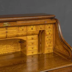 New Pamono Edwardian Oak Roll Top Desk