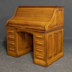 Pamono Edwardian Oak Roll Top Desk> Desks