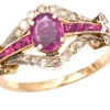 Pamono Edwardian Ruby and Diamond Cluster Ring, 1910s> Rings