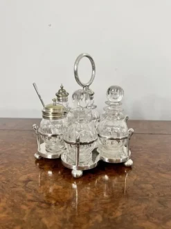 Sale Pamono Edwardian Silver Plated Cruet Set, 1900s, Set of 7