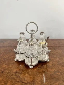 Sale Pamono Edwardian Silver Plated Cruet Set, 1900s, Set of 7