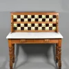 Pamono Edwardian Tile Back Marble Top Washstand in Birch, 1890s> Dressing Tables
