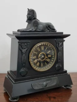 Pamono Egyptian Revival Mantel Clock by D. Munsey of Cambridge> Clocks